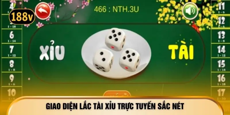 Giao diện lắc tài xỉu trực tuyến sắc nét